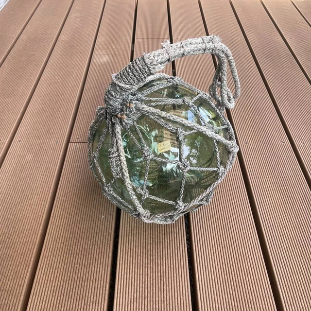 Japanese Glass Fishing Float Net Buoy Glass Ball 29cm Vintage Showa Retro