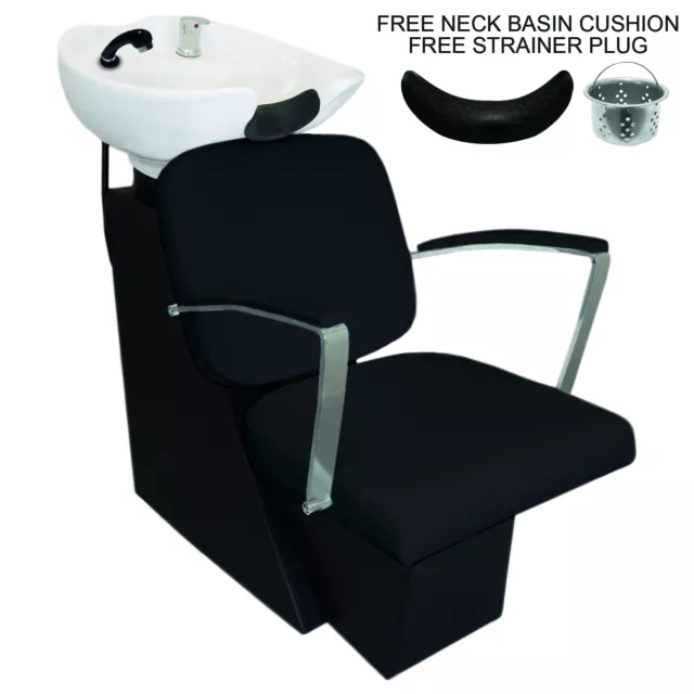 Backwash Salon Hair Chair Sink Shampoo Barber Hairdressing Back Washing Black