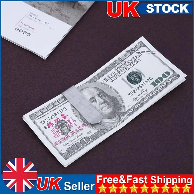 Stainless Steel Credit Card Holder Multipurpose Plaid Book Clip for Men Business