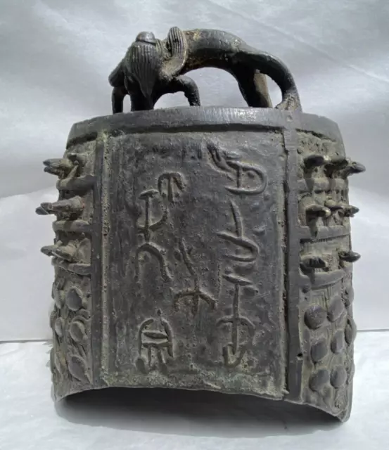 antique Chinese bronze dragon bell fresh estate find