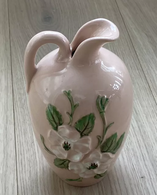 Vintage Hull  Pottery Rosella Pitcher R-11 7-L Pink Green Floral C1940's