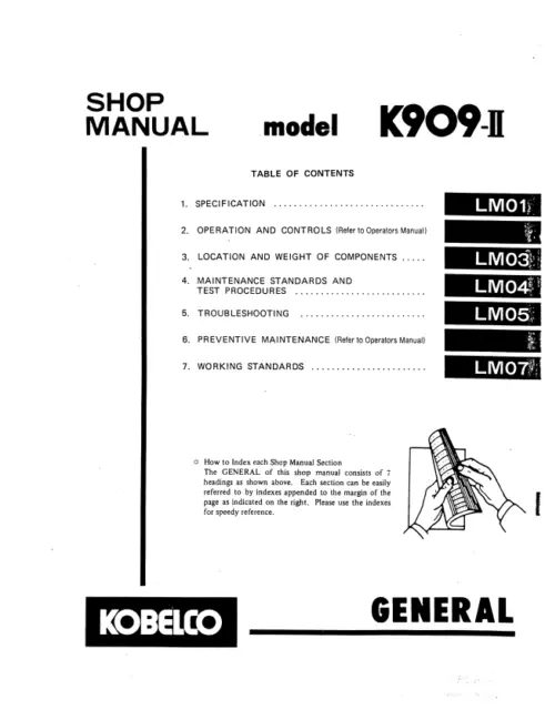 Kobelco K909 Ii Excavator Service Manual Comb Binded 2