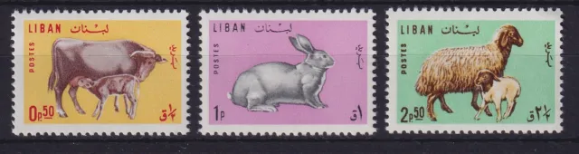 Libanon 1965 Kuh - Hase - Schaf  Mi.-Nr. 911-13 postfrisch ** / MNH