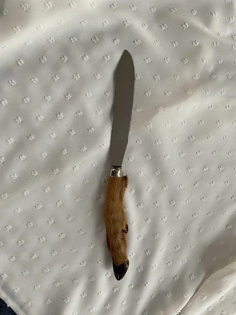 COUTEAU ALLEMAND SOLINGEN SCHNEIDTEUFEL MANCHE PATTE DE CHEVREUIL - Couteaux droits et fixes (13675635