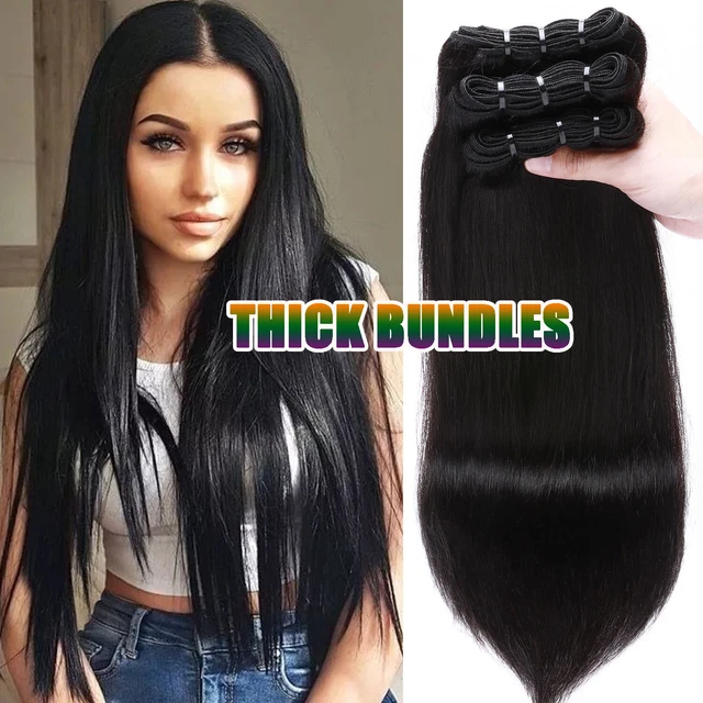 10A Peruvian Remy Human Hair Virgin Hair Extensions Straight THICK 300G=3Bundles