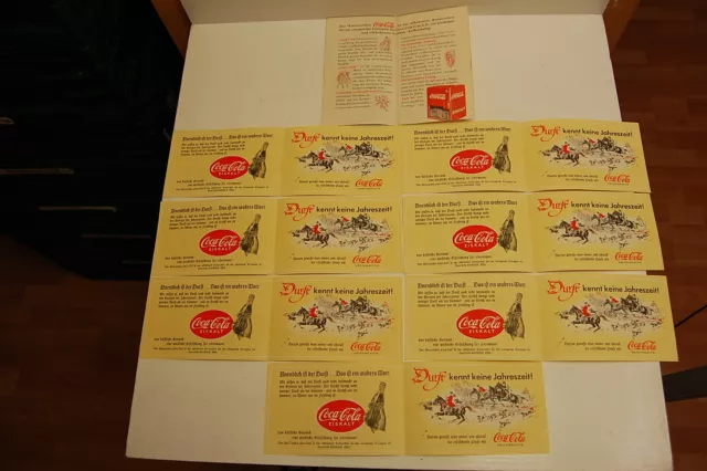 8 originale alte Coca Cola Papier Werbeschilder Flyer Werbung Reklame 2