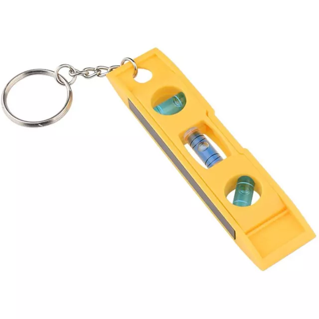 Mini Keyring Spirit Level Keychain Magnetic Mini Bubble 3 Way