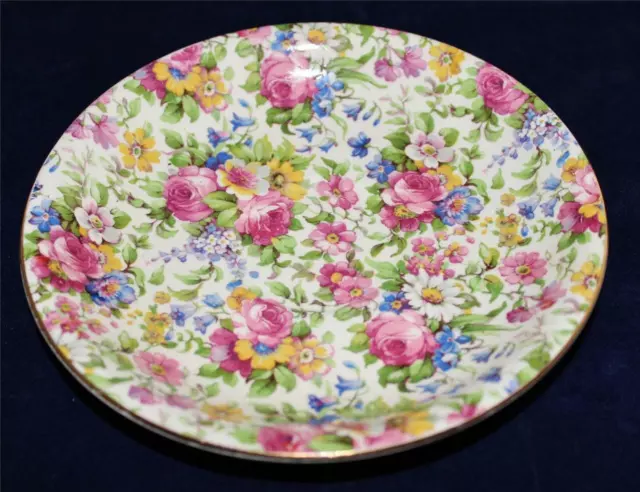 Royal Winton Grimwades Summertime Chintz 775/4030 Pre-1960, Saucer, 6 1/8"