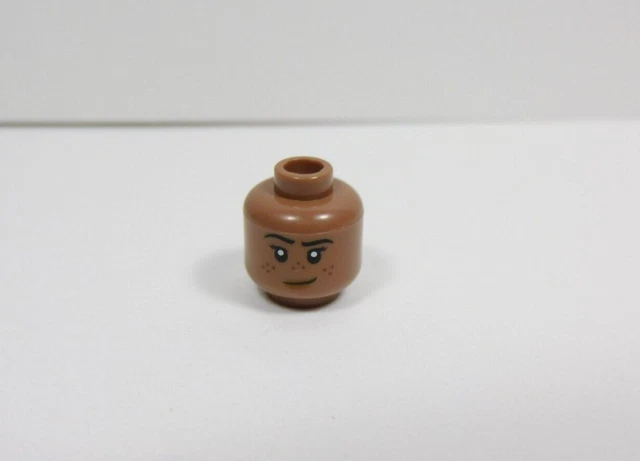 LEGO Medium Brown Flesh Female Girl Head Printed Freckles w/ Lipstick B10