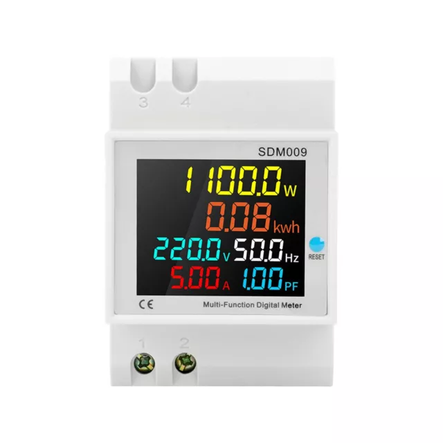 100A Voltmeter Ammeter Voltage Din Rail AC Power Energy kwh Meter Wattmeter LCD 2