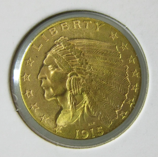 1915 United States $2-1/2 GOLD Indian Head Coin Quarter Eagle