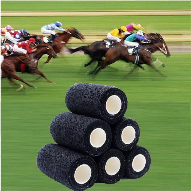 50  BANDAGES COHESIVE  Horses Vets Physio Tattoo 10cmx4.5mt BLACK