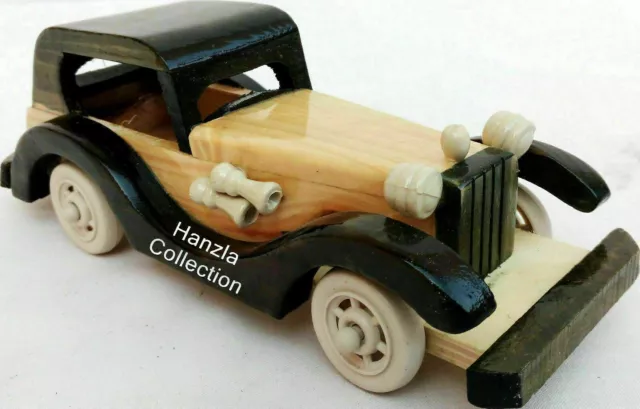 Vintage Handmade Old Model Wooden Car~Handcrafted Antique Classical Car Toy