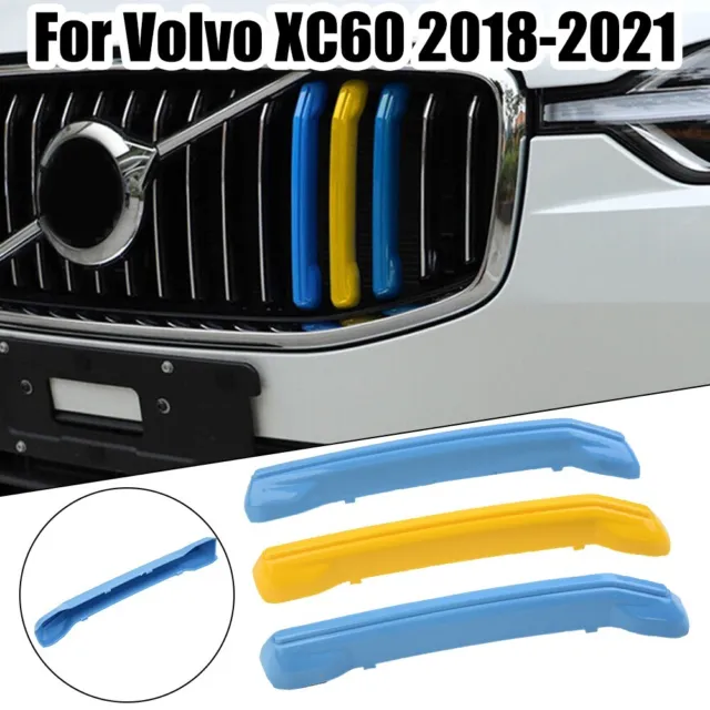 Stylish Car Front Mesh Grille Grill Cover Trim for Volvo XC60 20182021 Set of 3