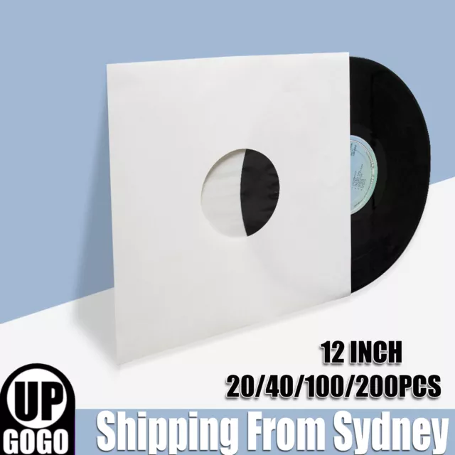 UP 200X White Paper Poly Lined Vinyl LP 12" Record Anti-Static Inner Sleeves AUS