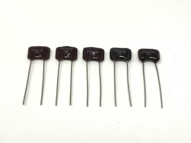 5pcs - Cornell Dubilier CDE 2200 (2200PF 2.2nF) 5% Silvered Mica Capacitor