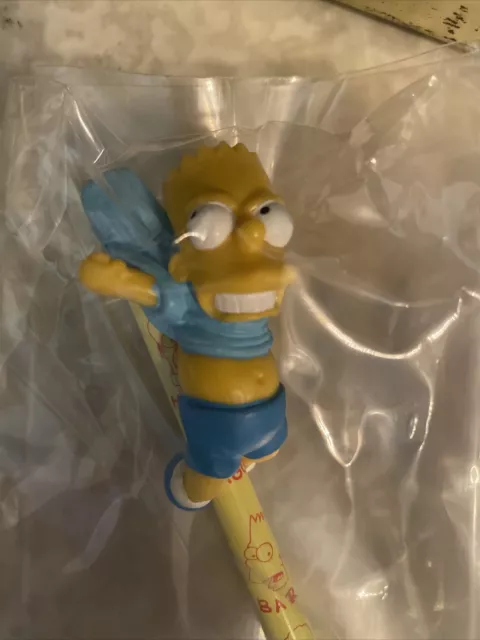 Simpsons 1990 Pencil Huggers pvc figures Unused  Bart Hamilton Gifts 2