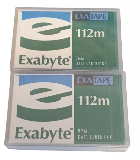 Lot of 2 Exabyte Exatape 112M 8mm Data Cartridges Sealed Unused