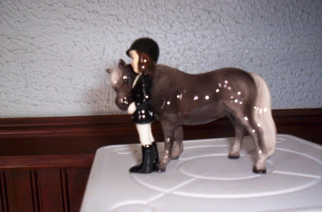 Hagen Renaker Specialties Line Big Sister w/Charcoal Pony  #31701 Test Run Color