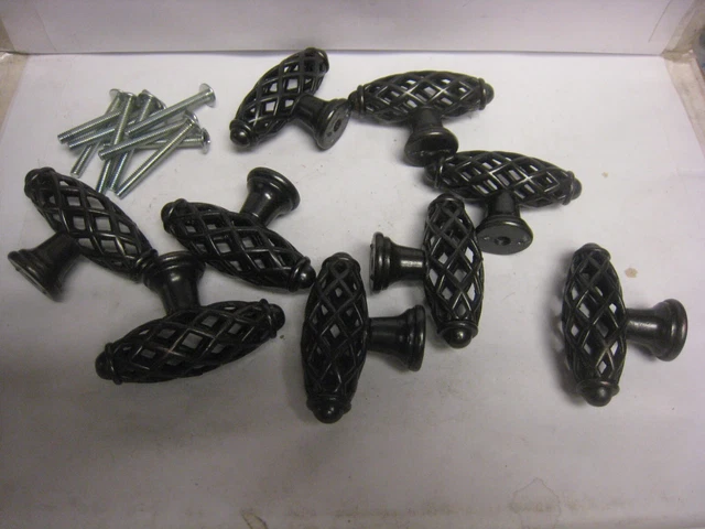 9 yes 9 knobs Jeffrey Alexander 749 Tuscany 2-5/16" Birdcage Cabinet Knob USED