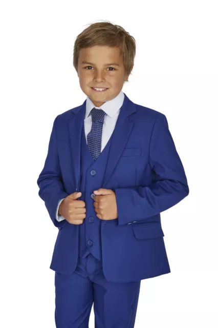 Festlicher Jungen Anzug 5tlg. Kinderanzug Kommunion Hochzeit Taufanzug blau