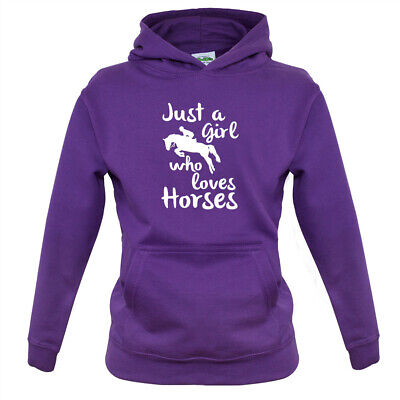 Just A Girl Who Loves Horses - Kids Hoodie Horse Riding Jockey Racing Rider