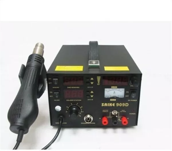 220V Saike 909D 3 In 1 Rework Station With Hot Air Gun Smd Soldering Tool wp