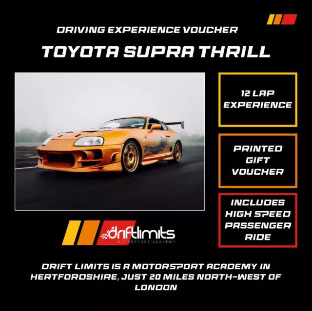 'Fast & Furious' Toyota Supra 12 Lap Driving Experience Voucher - 50% off
