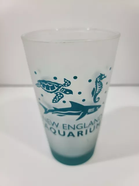 New England Aquarium 16oz  Frosty Mug Glass  Boston Massachusetts Shark Turtle