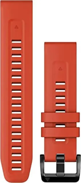 (TG. 22mm) Cinturino Originale Garmin, 22mm, QuickFit, Silicone, Flame Red - NUO