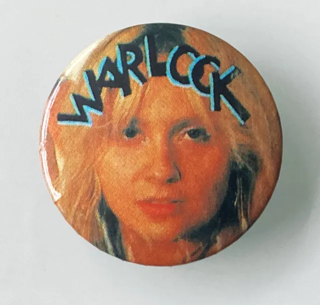 DORO WARLOCK VINTAGE METAL BUTTON BADGE FROM THE 1980's HEAVY METAL ROCK