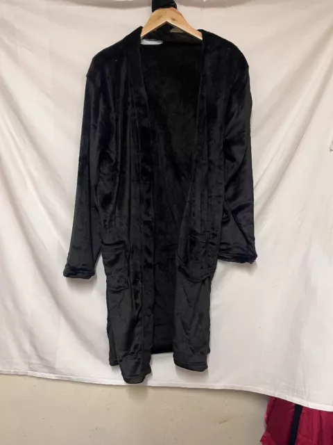 Unisex Super Soft Hooded Black Dressing Gown by BAYLIS &HARDING Size L CG W32