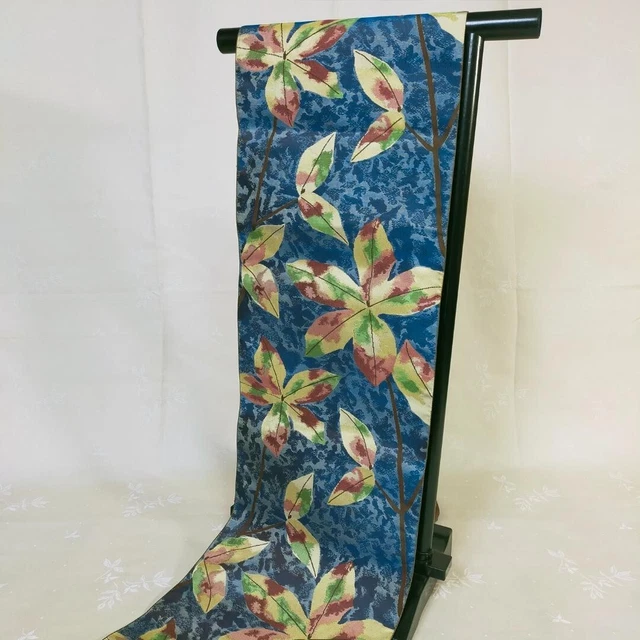 s314:Japanese Kimono silk Nagoya OBI Five leaves pattern