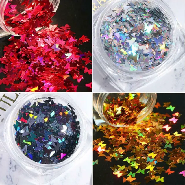 Art 3D Butterfly Flakes Nail Decoration Holographic Laser Nail Glitter Sequins