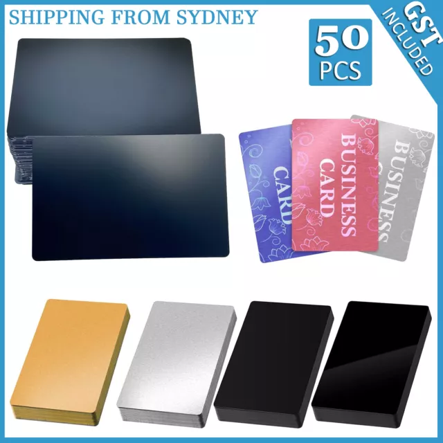 50Pcs Metal Business Cards Aluminum Laser Engraving Sheet Blank Business  Cards
