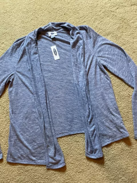 NWT Old Navy Open Front Sheer Duster Burnout Heather Cardigan T-Shirt Shrug S 2