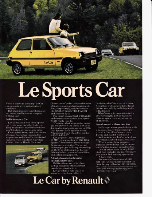 1978 Renault Le Car  ~  Nice Original Print Ad