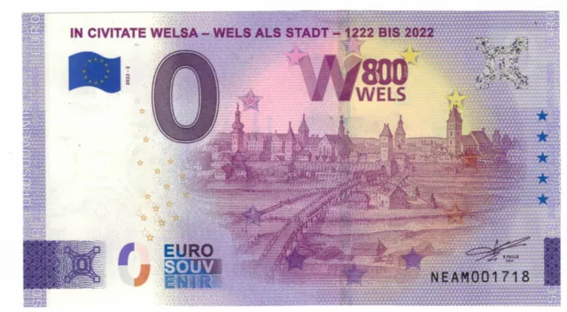 Mit Folder !!! Österreich, 0-Euro-Schein 800 Jahre Wels, NEAM 2022-2