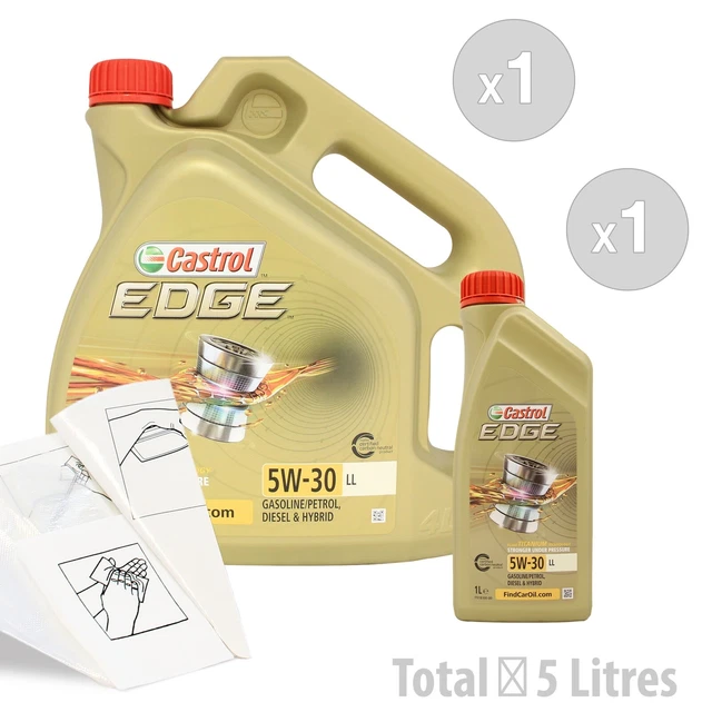CAR ENGINE OIL Service Kit / Pack 5 LITRES Castrol EDGE 5w30 LL 5L EUR