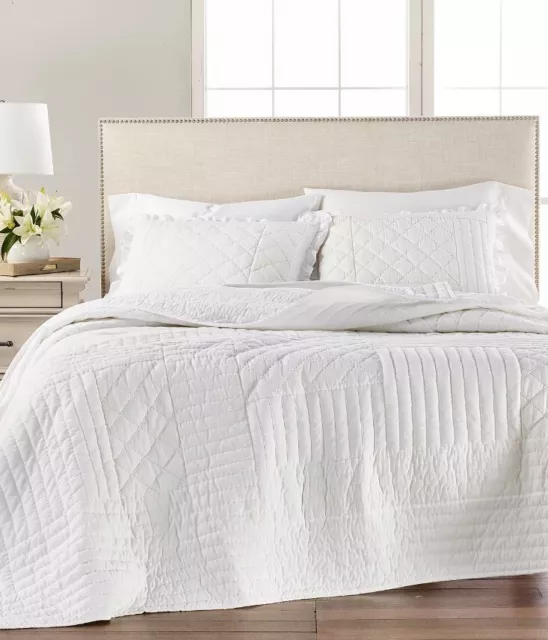 MARTHA STEWART White Shop Quilt, King, Created For Macy's $460 MSRP