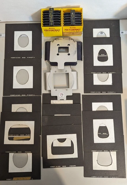 Lote De Colección Equipo de Cámara Filtros de Polycontraste Kodak Viñeta-o-flex Simon Omega +