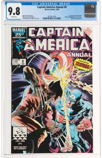 Captain America ANNUAL 8 CGC 9.8 WP Classic Wolverine 1ST OVERRIDER MARVEL 1986