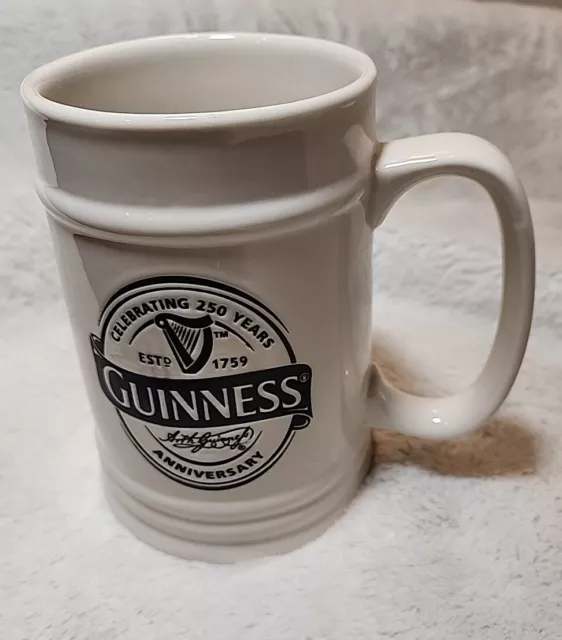 Guinness Beer Brewery Stein Embossed Tankard Harp 250th anniversary Pub Mug