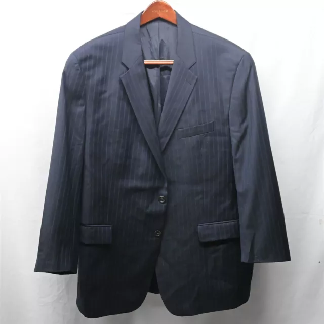 Lauren Ralph Lauren 50R Navy Blue Stripe 2 Btn Blazer Suit Jacket Sport Coat