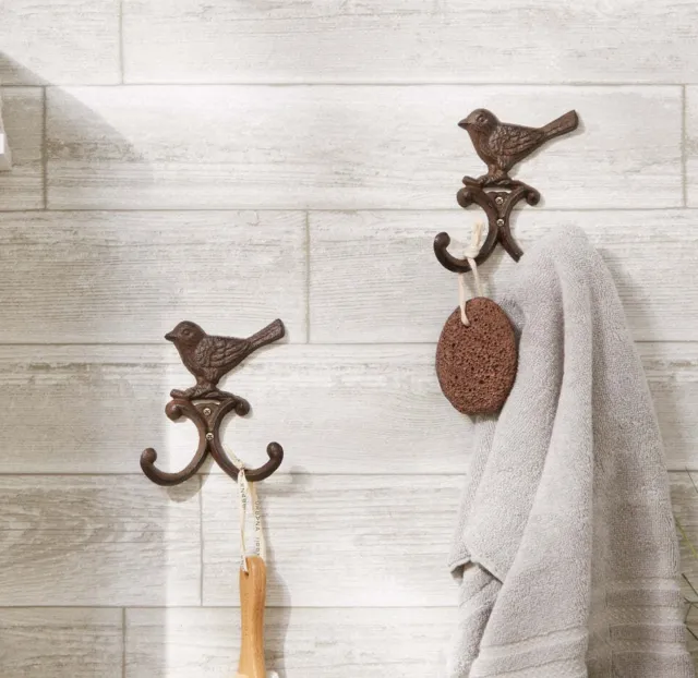 Bird Wall Mounted Hooks Centerpiece Collectible Indoor Home Decor Gift 2 Pcs