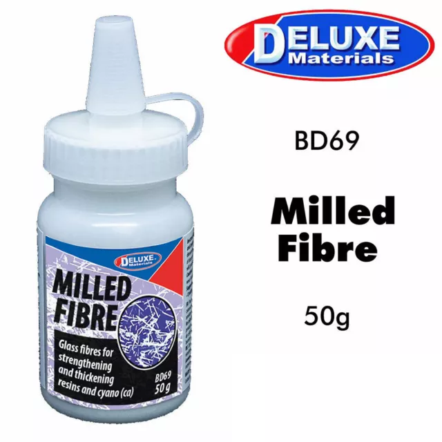 MILLED FIBRE 50G resin/cyano/glue additive re-enforicing BD69 Deluxe Materials