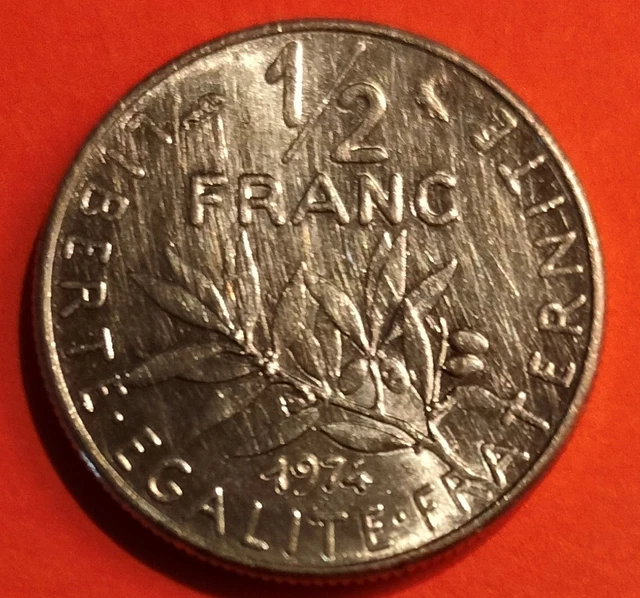 Moneta  Francia ,  1/2 Franco del 1974,  circolata