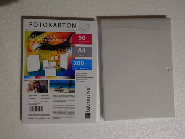 2xPREMIUM Fotopapier Laserdrucker 200g DIN A4 beidseitig bedruckbar matt 50 Blt.