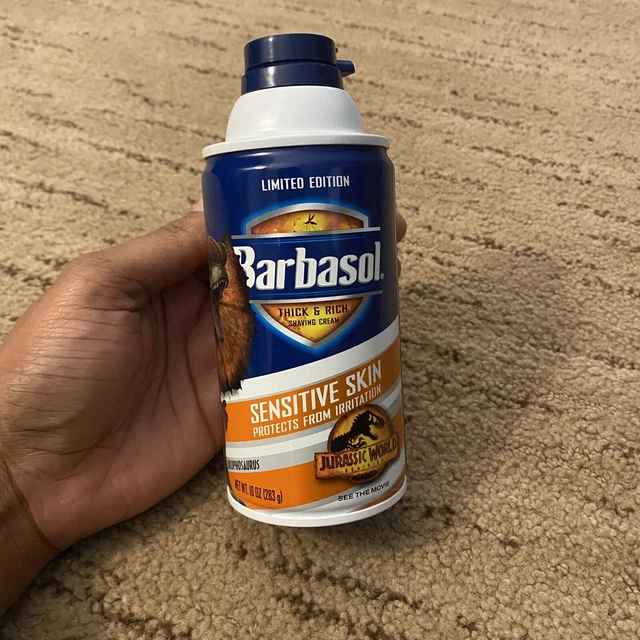 JURASSIC WORLD DOMINION Barbasol Dilophosaurus Shaving Cream Can 10 oz