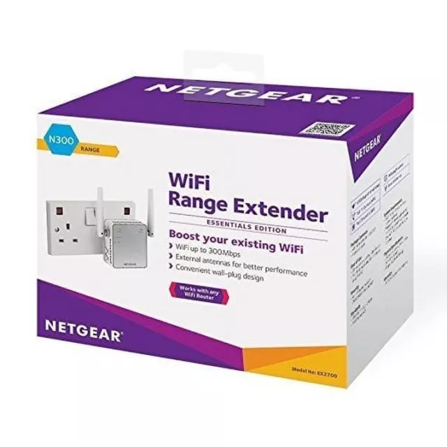 NETGEAR Model No. EX2700 N300 WiFi Range Up To 300 Mbps w/ External Antennas